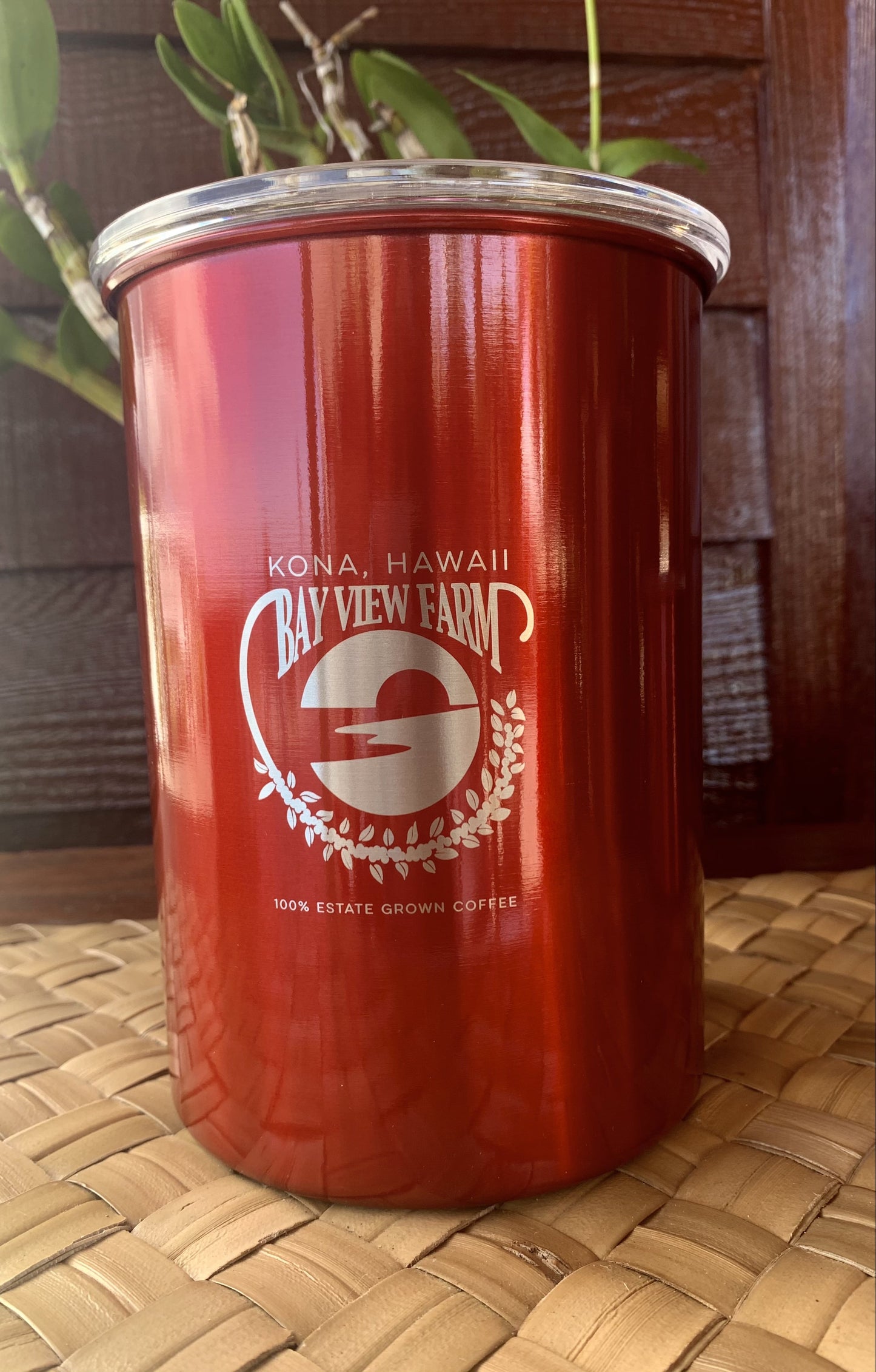 7 inch red coffee canister