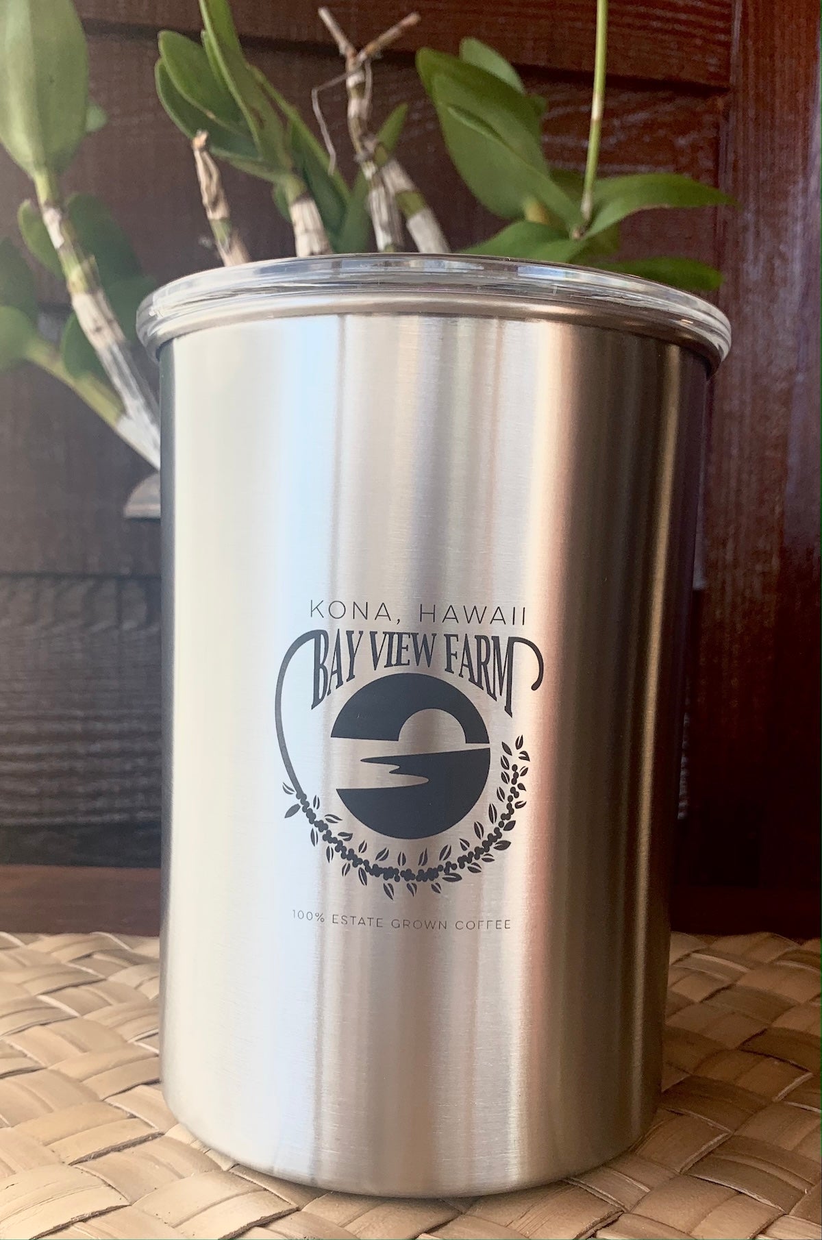 7 inch brushed steel coffee canister