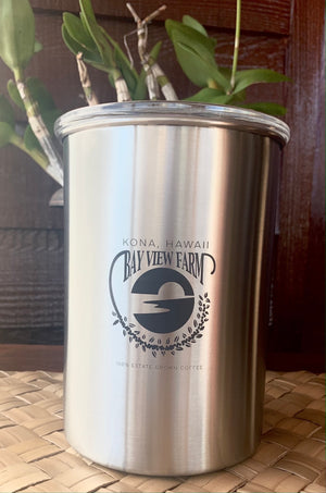 7 inch brushed steel coffee canister