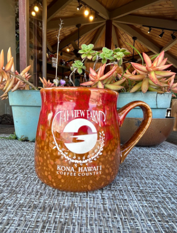 Raku Pottery Logo Mug Red