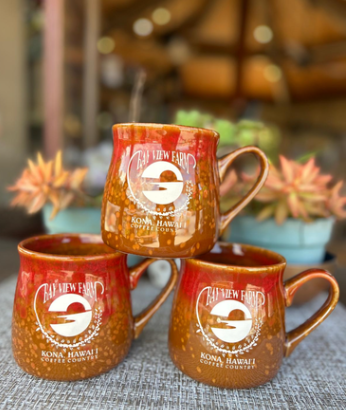 Raku Pottery Logo Mug Red