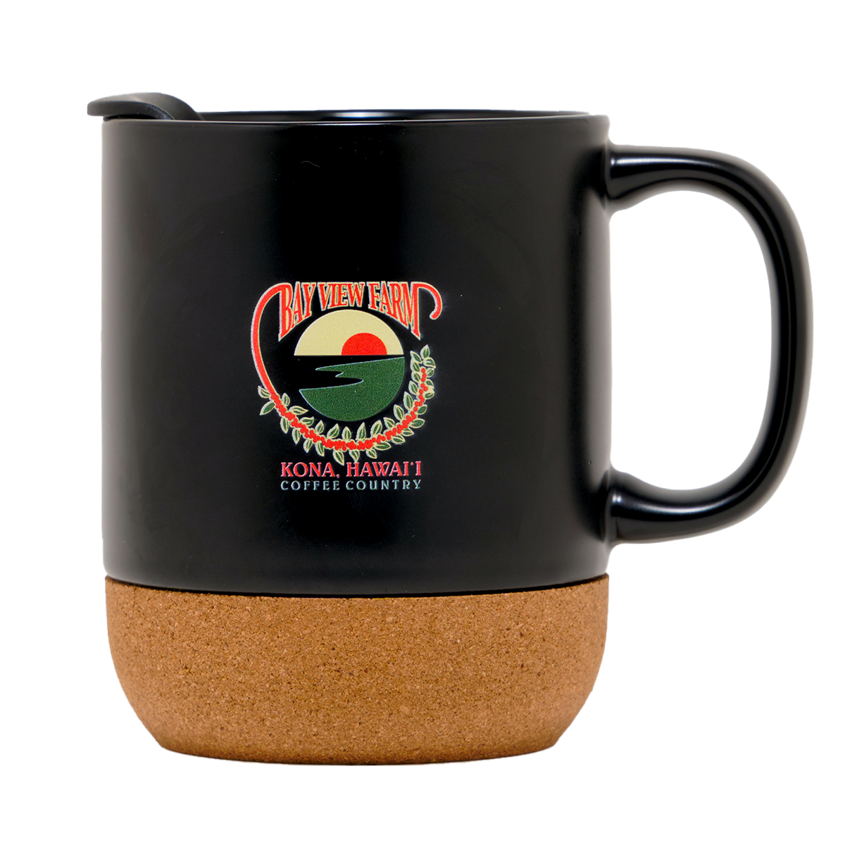 Cork Black Logo Mug with Lid