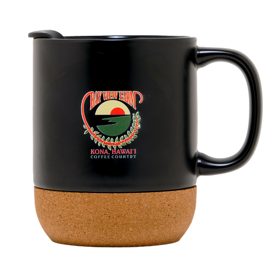 Cork Black Logo Mug with Lid