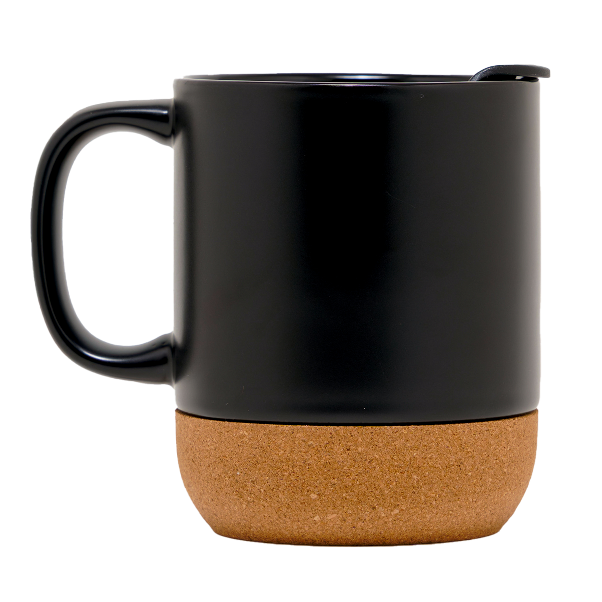 Cork Black Logo Mug with Lid