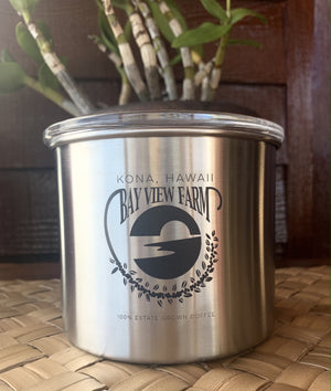 4 inch brushed steel coffee canister