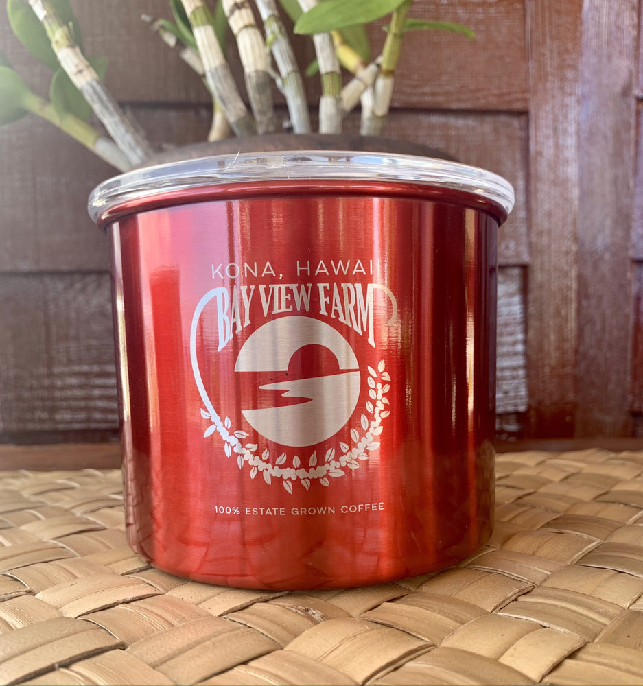 4 inch red coffee canister